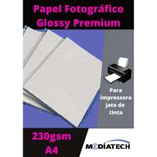 Papel de foto a4 glossy 230g - R$ 0,30