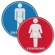 Kit sinalização banheiro com 2 cds - R$ 6,00