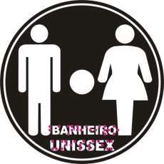 Placa indicativa unissex em Braille - R$ 3,50