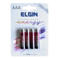 Pilha recarregável AAA energy elgin - R$ 26,15