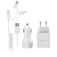 Carregador + cabo espiral 3 em 1 Mu - R$ 83,51
